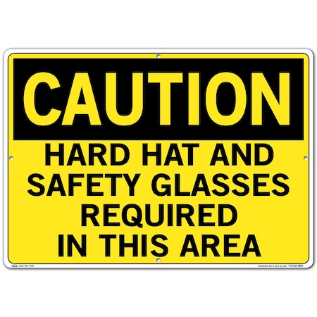 Vestil Sign, Caution, 20.5x14.5", Aluminum, .080, SI-C-46-E-AL-080 SI-C-46-E-AL-080